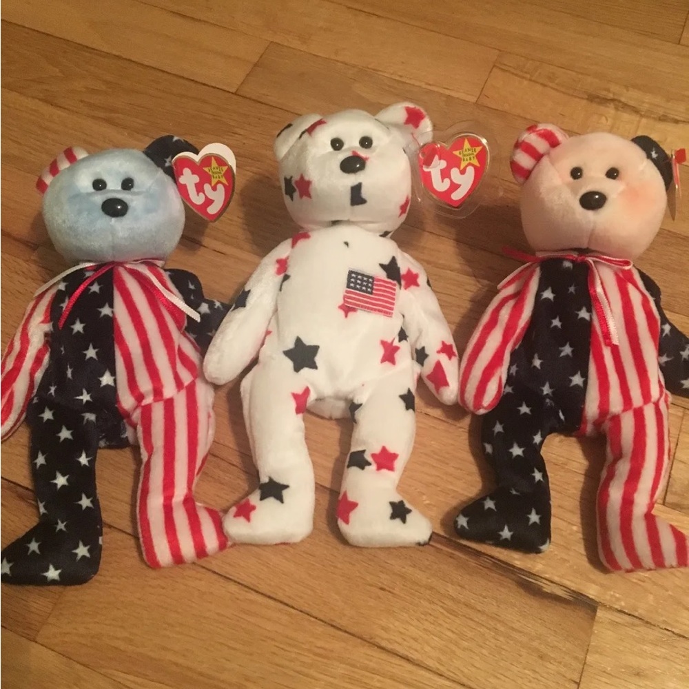 🇺🇸 Set of 3 Patriotic Beanie Babies 🇺🇸